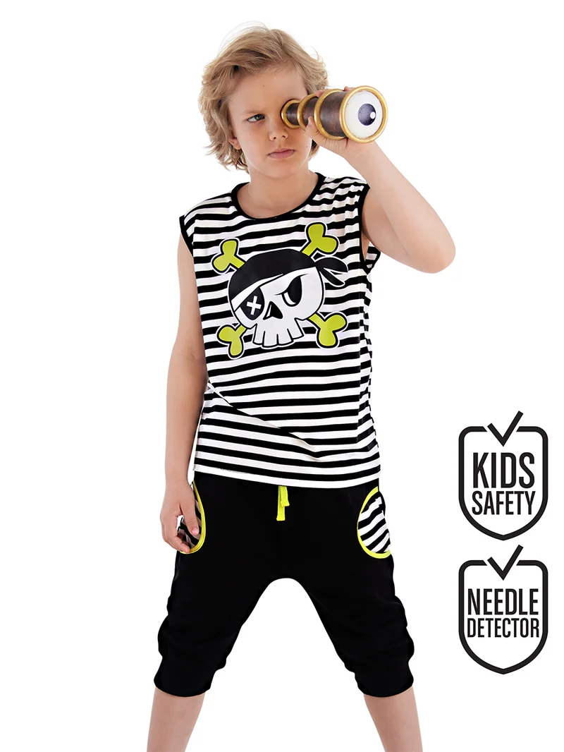 MSHB&G Pirate Striped Boy T-shirt&Capri Pants Set